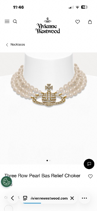 Three Row Pearl Bas Relief Choker