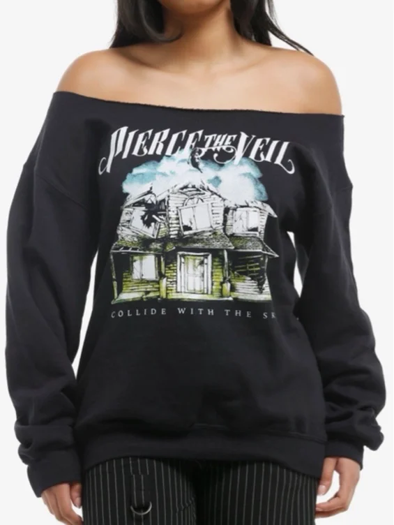 Pierce The Veil Collide -  Off-Shoulder Sweatshirt