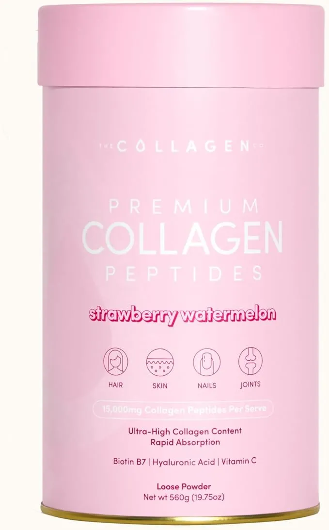The Collagen Co. Premium Collagen Powder With Vitamin C And Biotin - Nurtures Healthy Hair, Glow Skin, Fortifies Joints, And Bones - Strawberry Watermelon Collagen In A 28-Serve Loose Powder (560g) : Amazon.com.au: Health, Household & Personal Care
