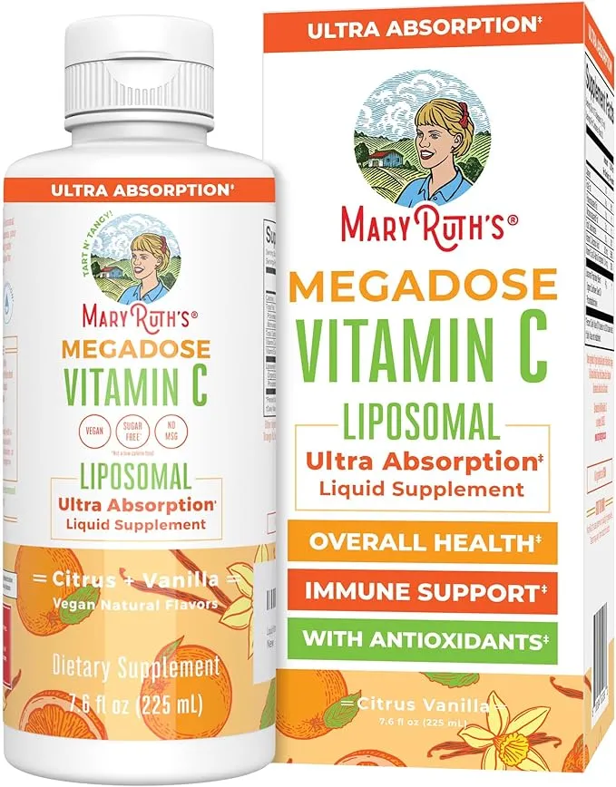 Megadose Vitamin C Liposomal by MaryRuth's (Citrus + Vanilla) 500mg | Enhanced Absorption Liquid Vitamin C | Immune Health Supplement for Men & Women | Vegan, Gluten Free, Sugar Free, Non-GMO | 7.6oz : Amazon.com.au: Health, Household & Personal Care