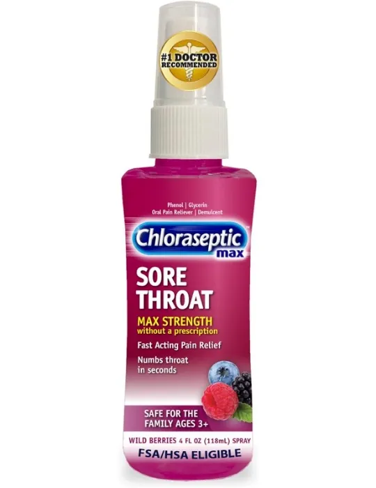 Chloraseptic Max Strength Sore Throat Spray, Wild Berries Flavor, 4.0 fl oz