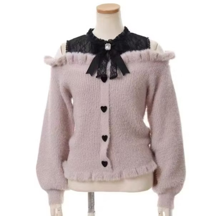 Lizlisa cardigan ribbon top