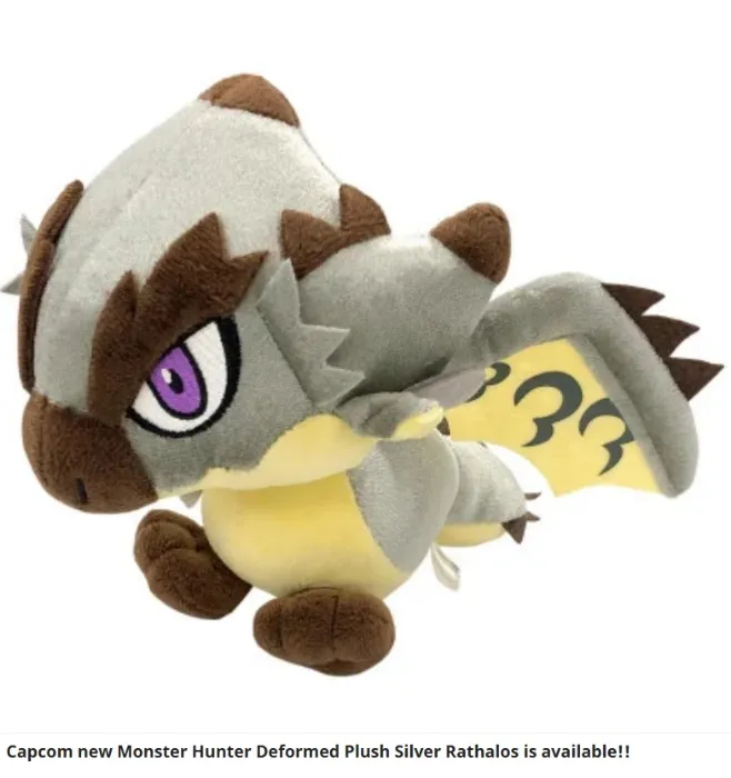 Monster Hunter Deformed Plush Silver Rathalos