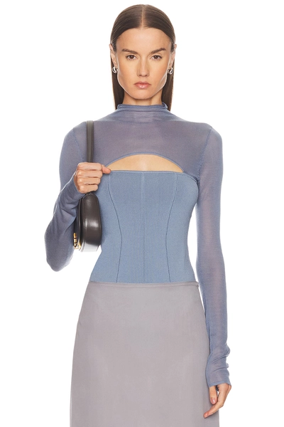 fleur du mal Kate Bodysuit in Slate