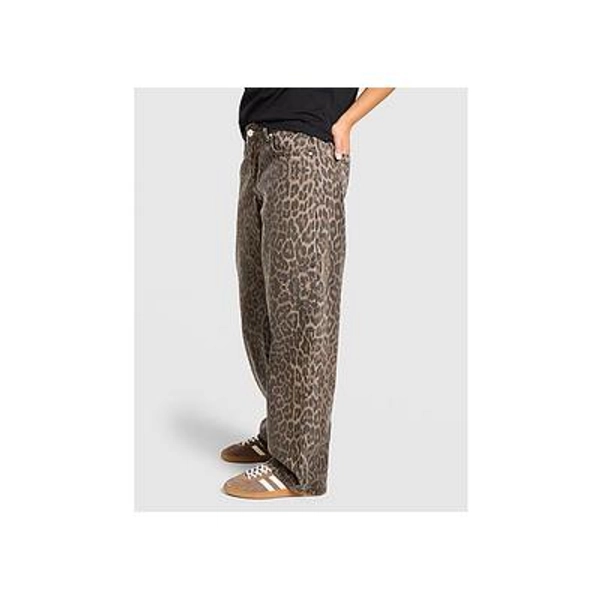 Unlike Humans Leopard Jeans - Brown - Womens