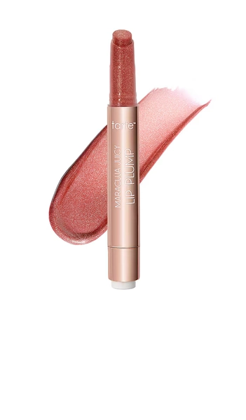 tarte Maracuja Juicy Lip Plump Shimmer Glass in Rosy Mauve Shimmer Glass.