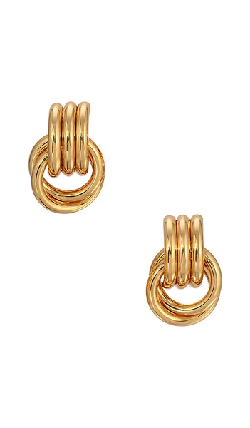 Heaven Mayhem Mini Knot Earring in Metallic Gold.