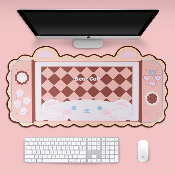 Bear Gaming Mouse Mat Cute Large Desk Mat Game Room Mouse Pad
