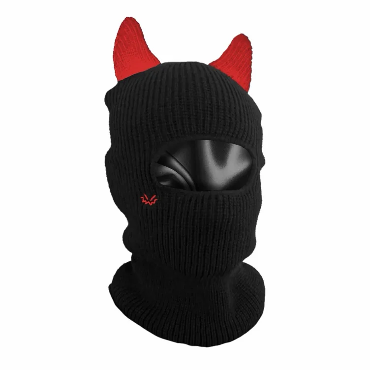 Satin lined balaclava | Horned light Pink