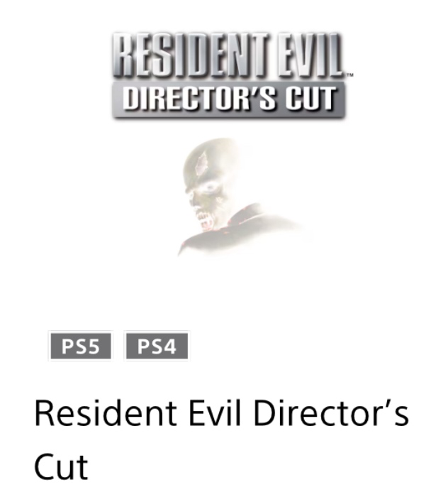 Resident Evil 1 PS4/PS5 version