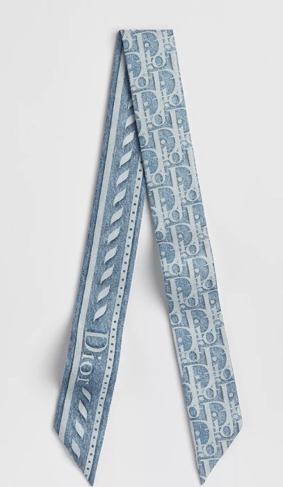 Dior Oblique Denim Mitzah Scarf