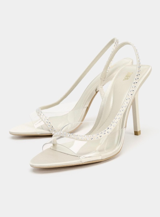 RHINESTONE VINYL HEELED SHOES