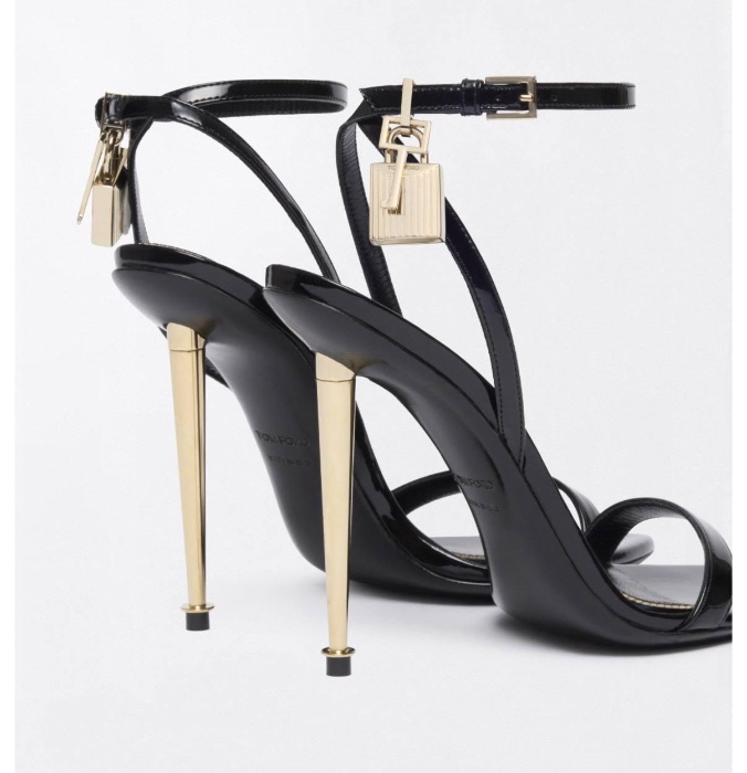 Tom Ford patent leather padlock sandal 