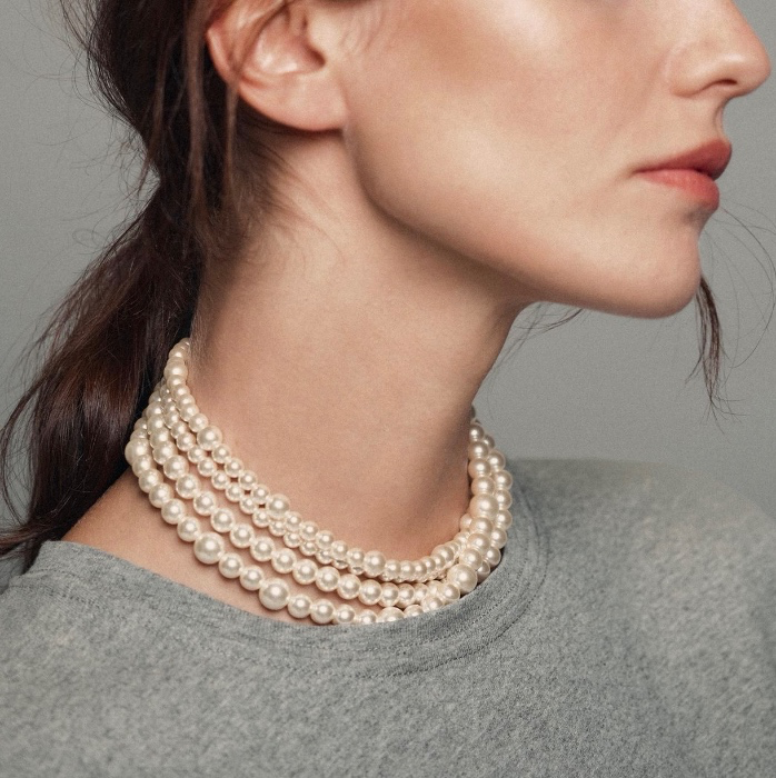 FAUX PEARL CHOKER NECKLACE