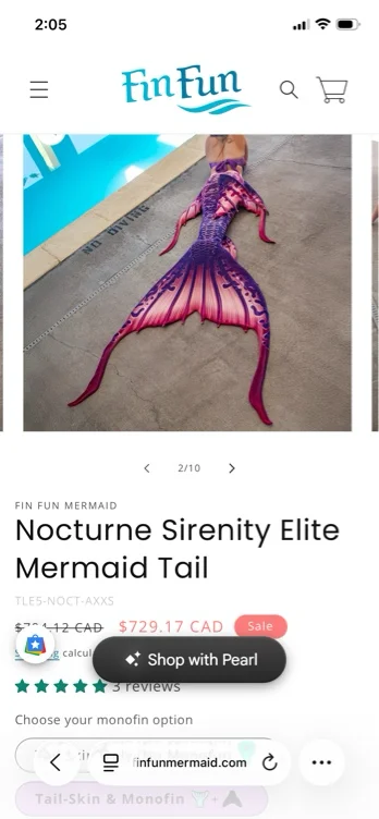 Elite professional mermaid tail