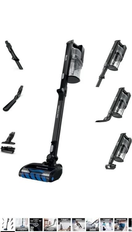 Shark Vertex Pro Cordless Vacuum Cleaner with HEPA Filter, Lightweight, Portable, Removable Handheld, Self Cleaning DuoClean PowerFins, 120-min Runtime, IQ Display, Black/Silver, IZ682H