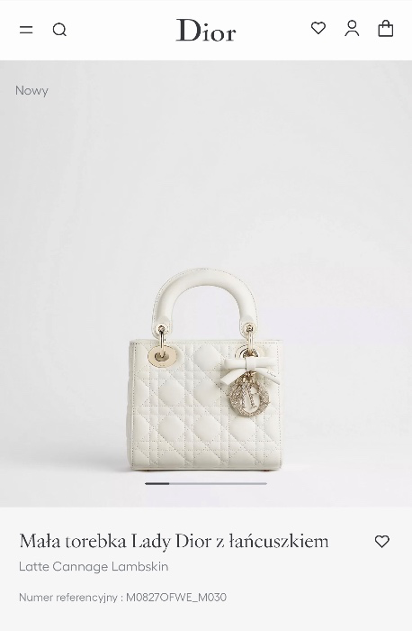 Mała torebka Lady Dior z łańcuszkiem Latte Cannage Lambskin