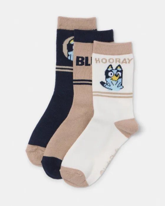 3 Pack Bluey License Crew Socks