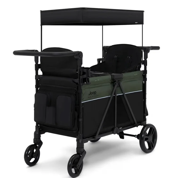 Delta Children Jeep Aries 2-Seater Stroller Wagon and 365 Plus Lightweight Stroller Bundle - Stroller+ 365 Plus Stroller
