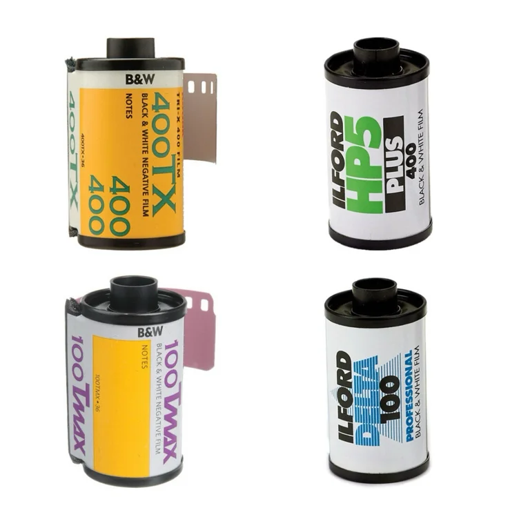 Kodak Professional and Ilford Delta 100/400 Black and White Film Kit (35mm Roll Film, 36 Exposures, 4-Pack)