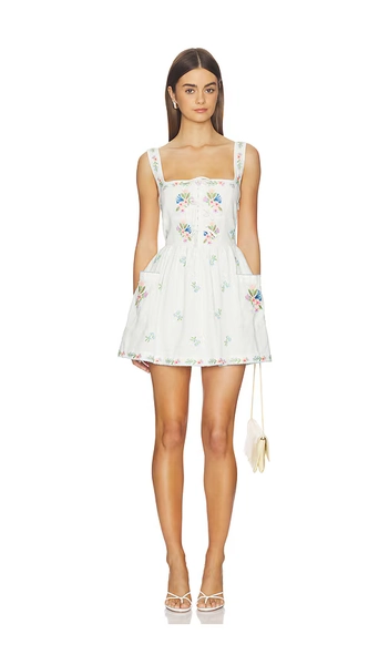 Show Me Your Mumu Demi Mini Dress in Ivory. - size M