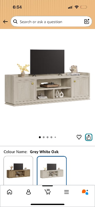 SICOTAS TV Stand Entertainment Center - 67" TV Console for Living Room Modern TV Stand for Bedroom, Media Console with Shelf and Cabinet, Entertainment Stand for TVs up to 65 75 Inch (Grey White Oak) - Grey White Oak