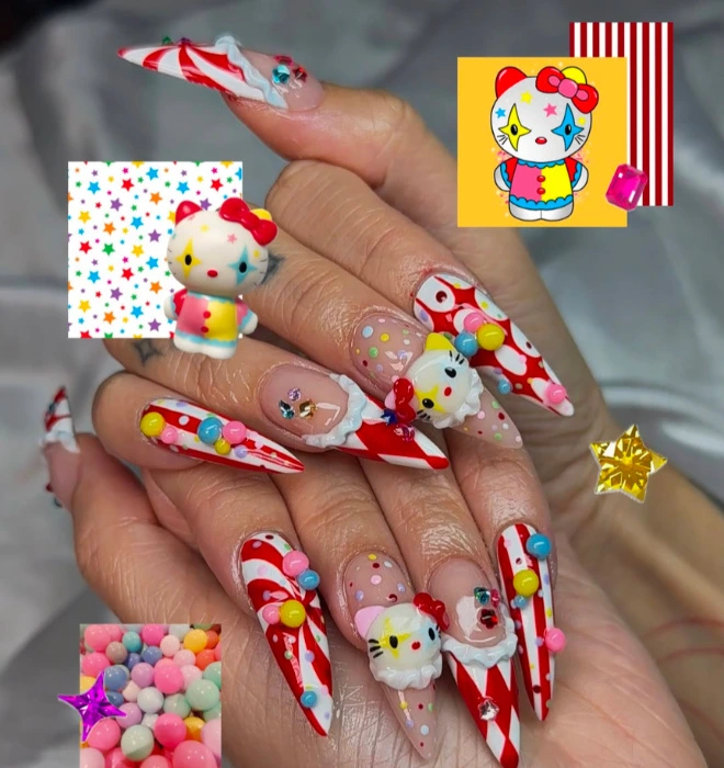 clown nails 