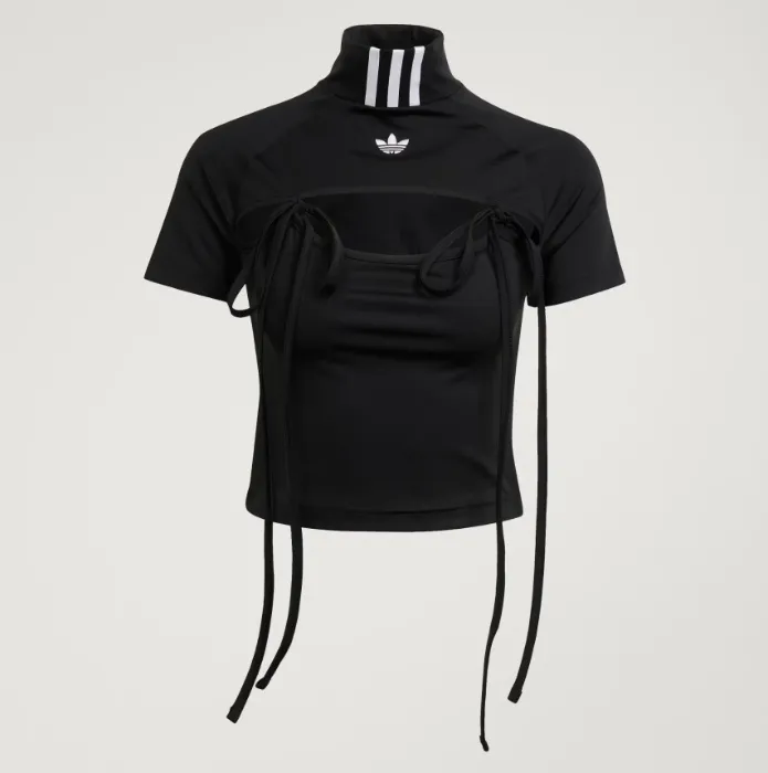 Adidas Ribbon Cut Out Crop Top