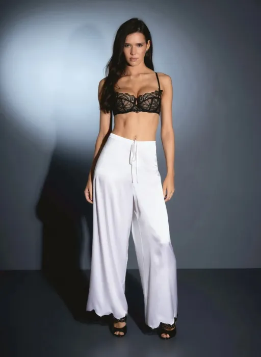 Nelle Pj Trousers in Ivory/Black | By Agent Provocateur All Nightwear