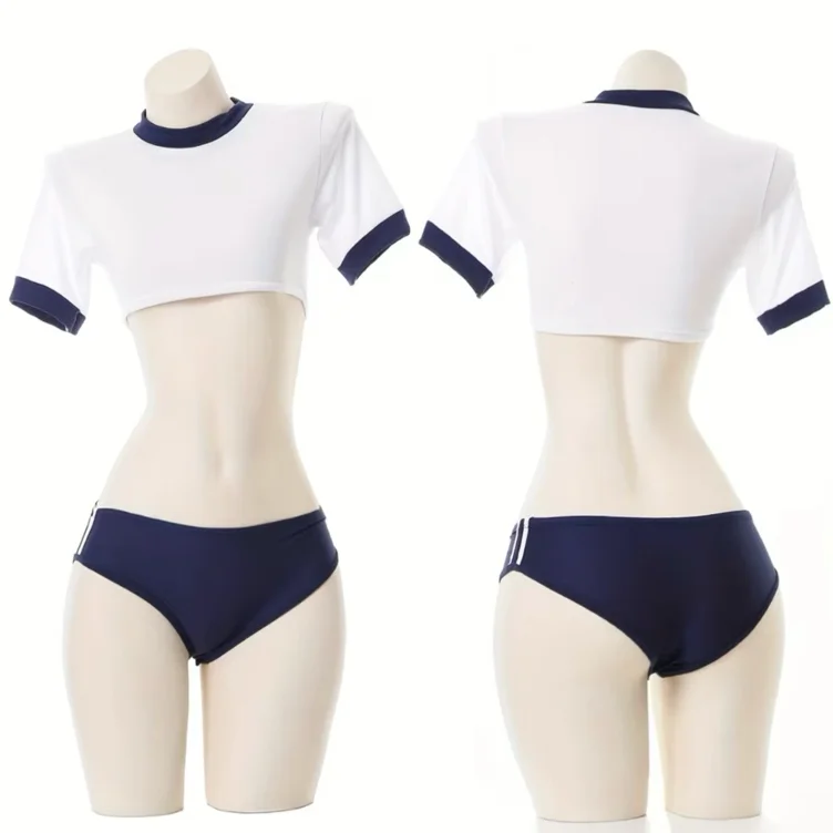 Wht-Blu | SwimSuit Sport Set