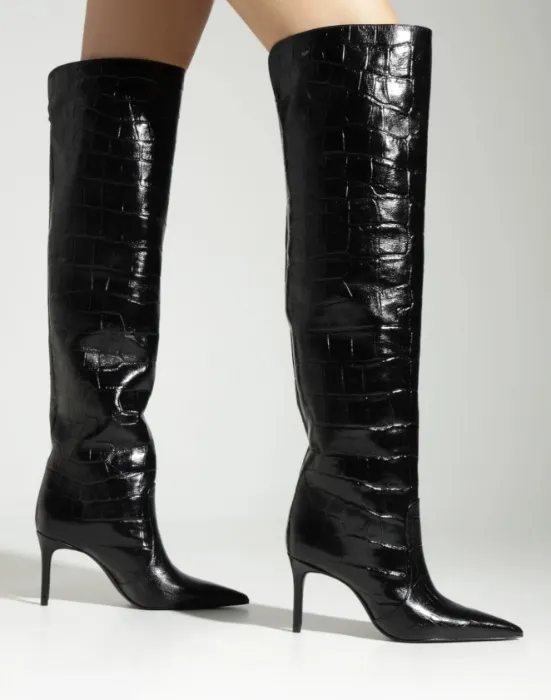 Bota Dressy Cano Longo Couro