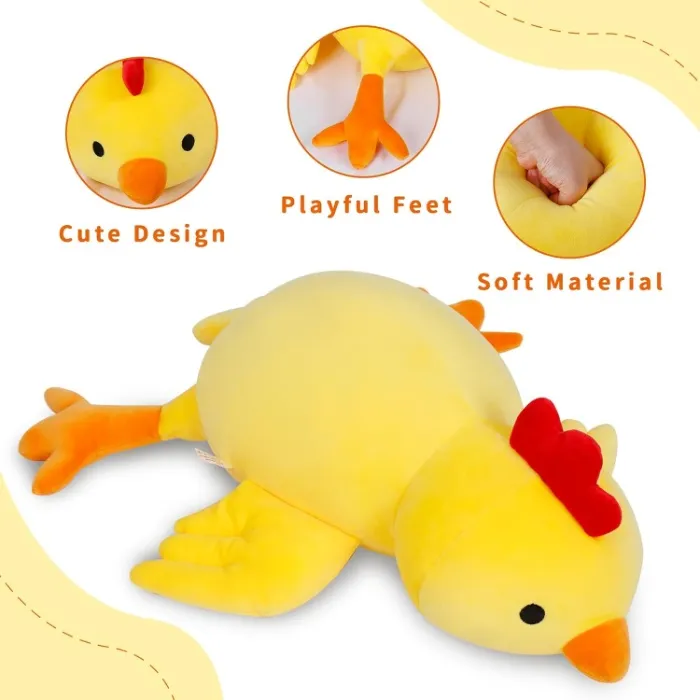 IdeaMeme Chick Weighted Stuffed Animals, Weighted Chicken Plush 24" 4.2 lbs - Chicken - 24"