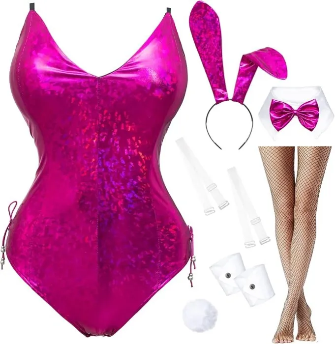 Sparkling Hot Pink Bunny Girl Suit