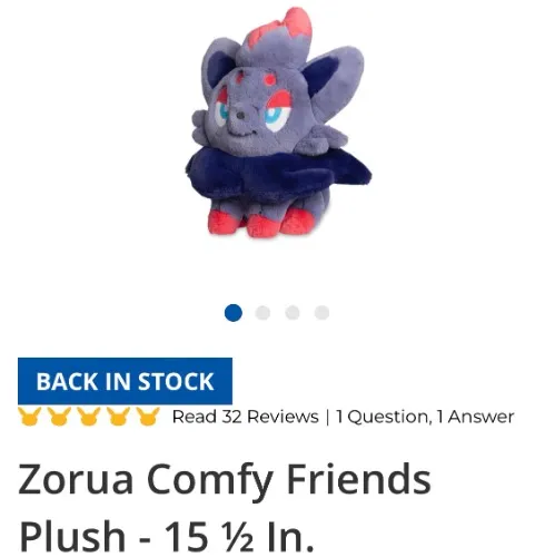 Zorua Comfy Friends Plush