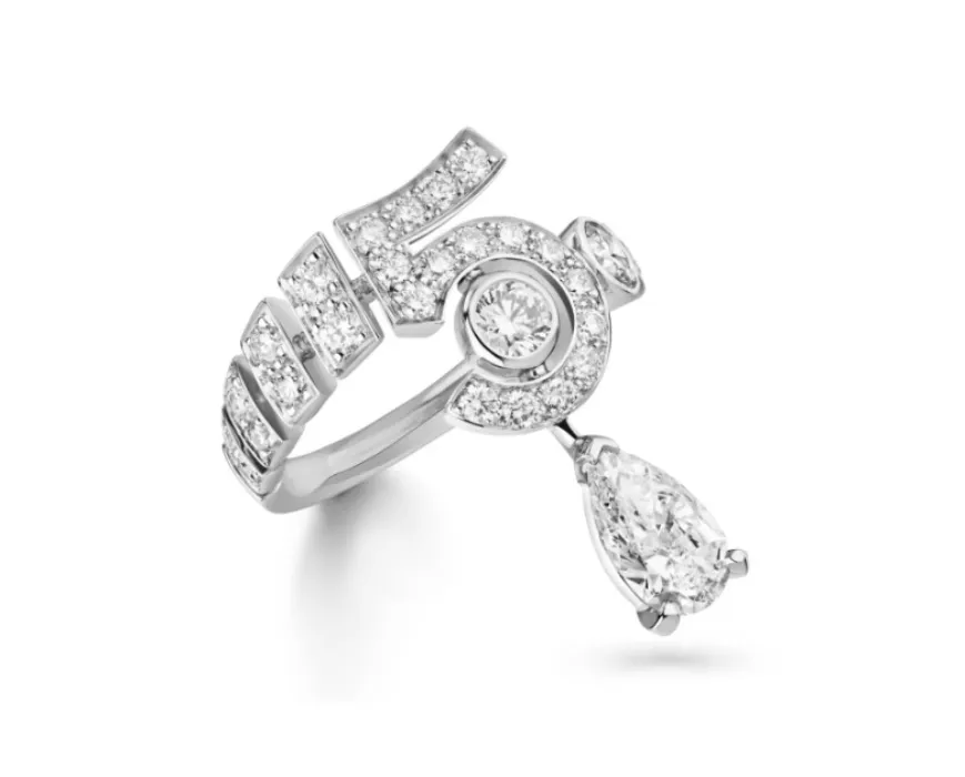 N°5 Drop White Gold Ring