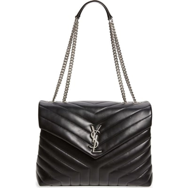 Saint Laurent Medium Loulou Matelassé Leather Shoulder Bag in Nero/nero at Nordstrom