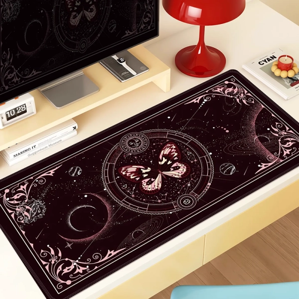 Aesthetic Butterfly Large Desk Mat Celestial Mousepad - A
