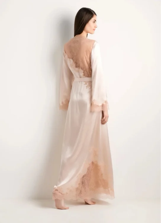 "Skyfall" long silk deshabille by Carine Gilson