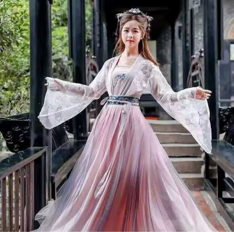 Costume Tradizionale Cinese Hanfu per Donne, Abbigliamento da Danza della Dinastia Han, Vestito da Fata per Cosplay, Abito Antico Orientale da Principessa - AliExpress 