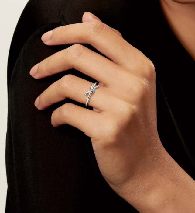 Tiffany Knot Ring in White Gold with Diamonds