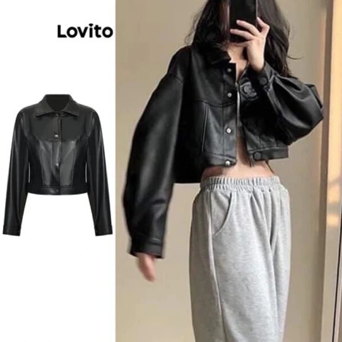 Cropped Leather Jacket 