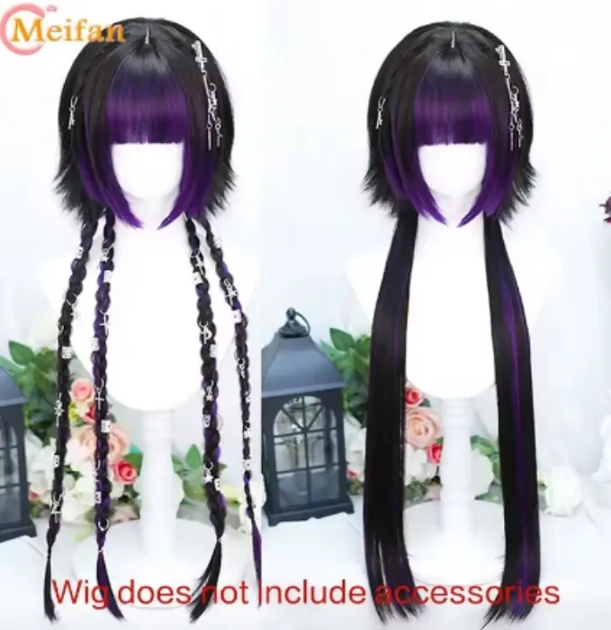 Enderman black and purple jellyfish wig