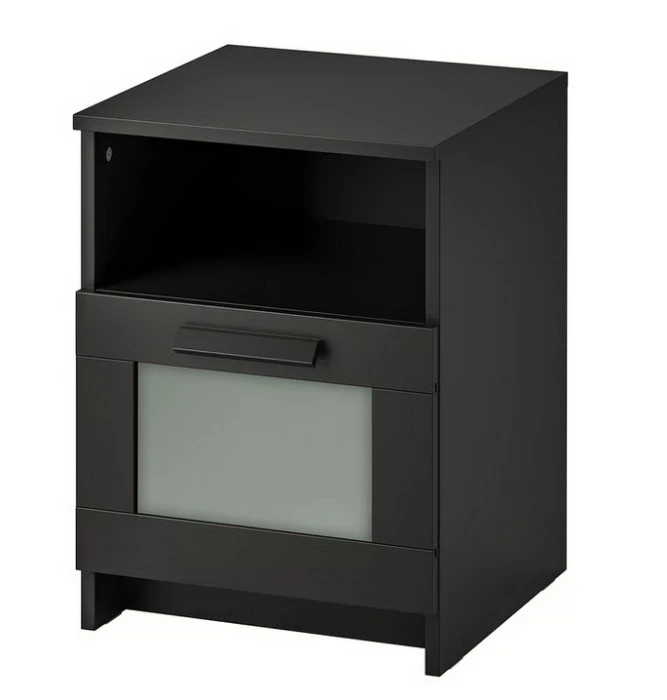 BRIMNES Nightstand - black 15 3/8x16 1/8 "