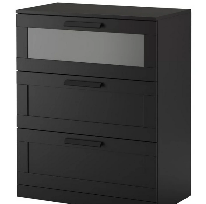 BRIMNES 3-drawer dresser - black 30 3/4x37 3/8 "