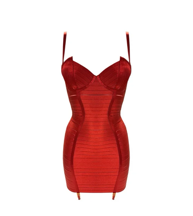 Signature Angela Dress in Red | Bordelle