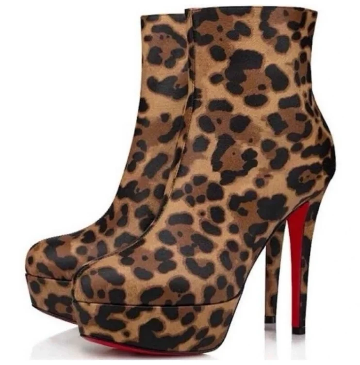 Christian Louboutin leopard print booties