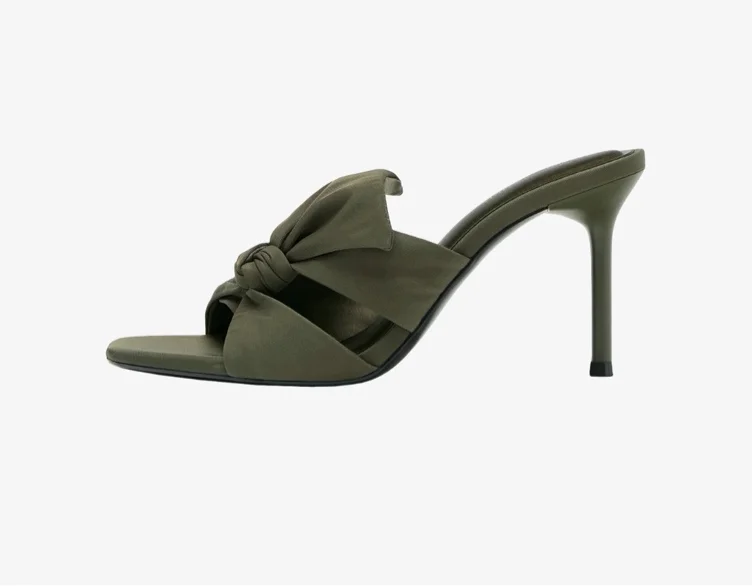 HEELED TIE SANDALS