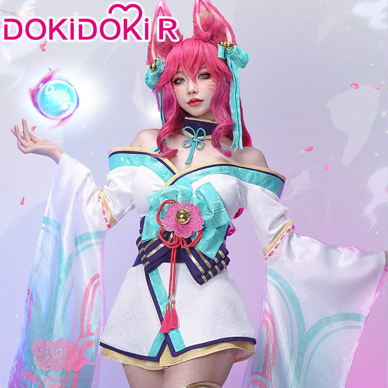 Ahri Spirit Blossom cosplay (tail + ears + wig + costume)