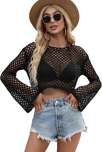 Suyaer Crochet Hollow Out Sweater