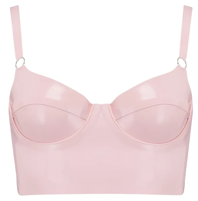 Latex Full Cup Bra - Pink